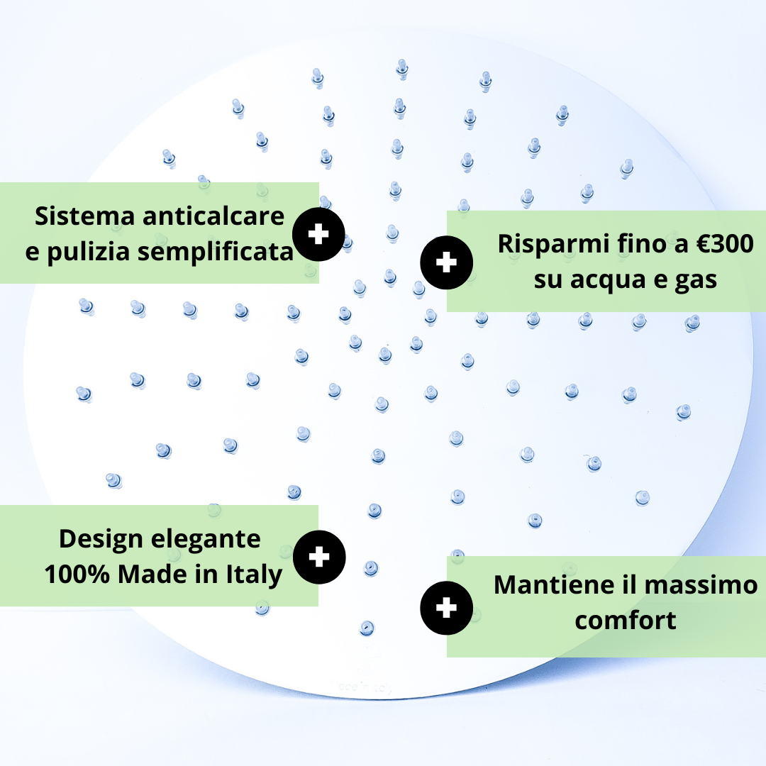 Soffione di design risparmio idrico