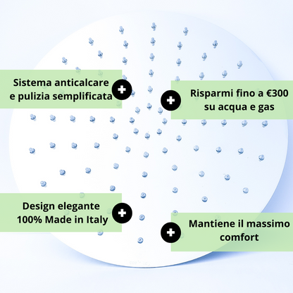 Soffione di design risparmio idrico